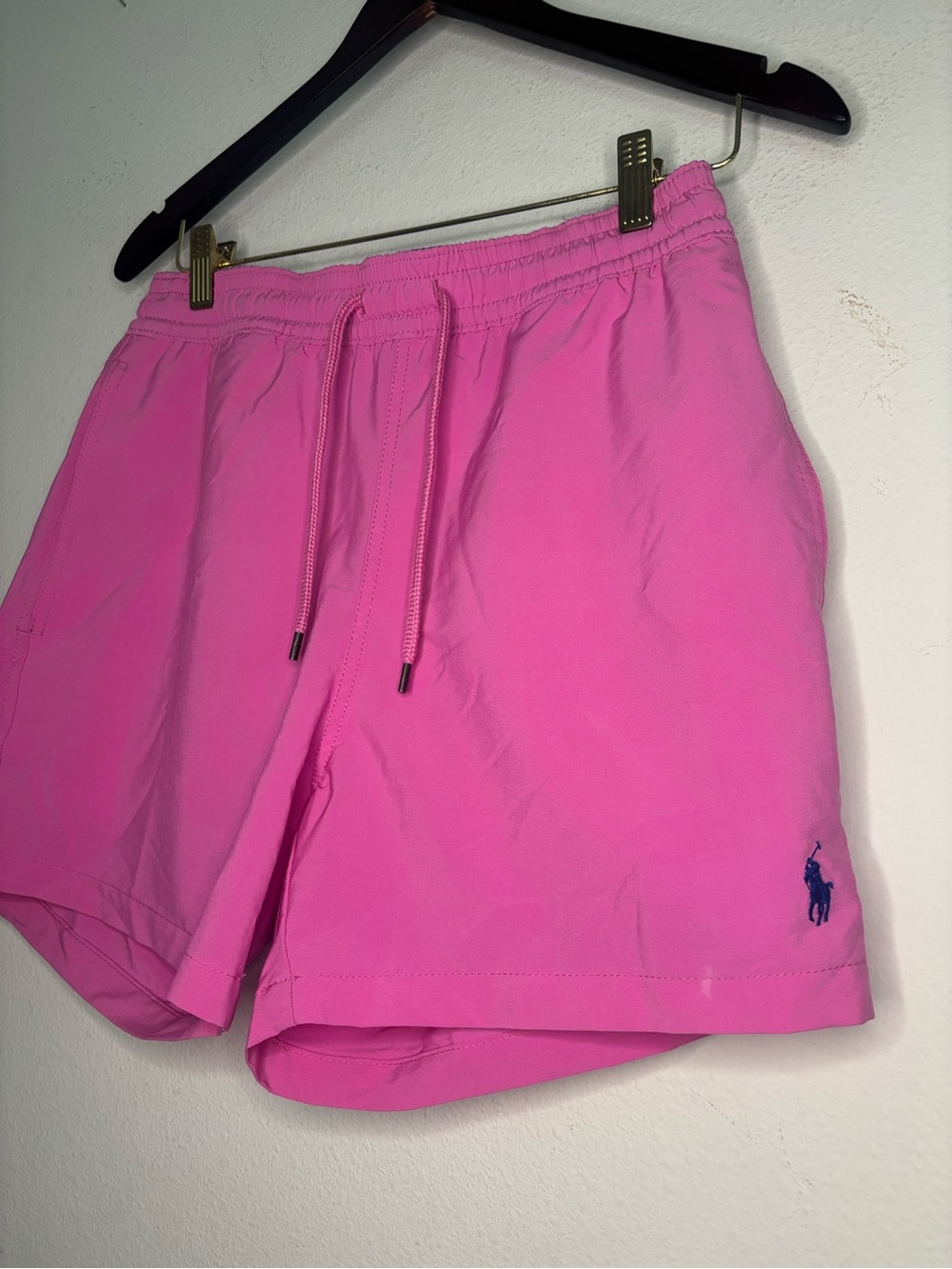 POLO RALPH LAUREN BRIGHT PINK SLIM FIT MENS SWIM TRUNKS SZ MEDIUM - Picture 2 of 7
